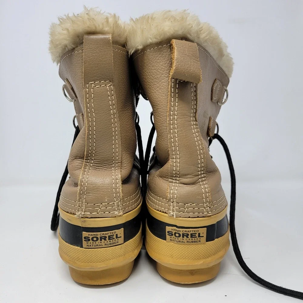 Sorel‎ Manitou Vintage Made in Canada Winter Boots Womens 10 Tan Leather Rubber